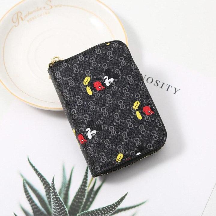 Disney Mickey Mouse Function Card Case Exquisite Cartoon Business Card Credit Holder Passport Card ID Bag Kawaii Coins Wallet