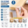 Silicone Children Head Protection, (4 Pcs )Anti-Collision Corner Transparent Anti-Collision Desk Corner Anti-Knock The Sleeve. 