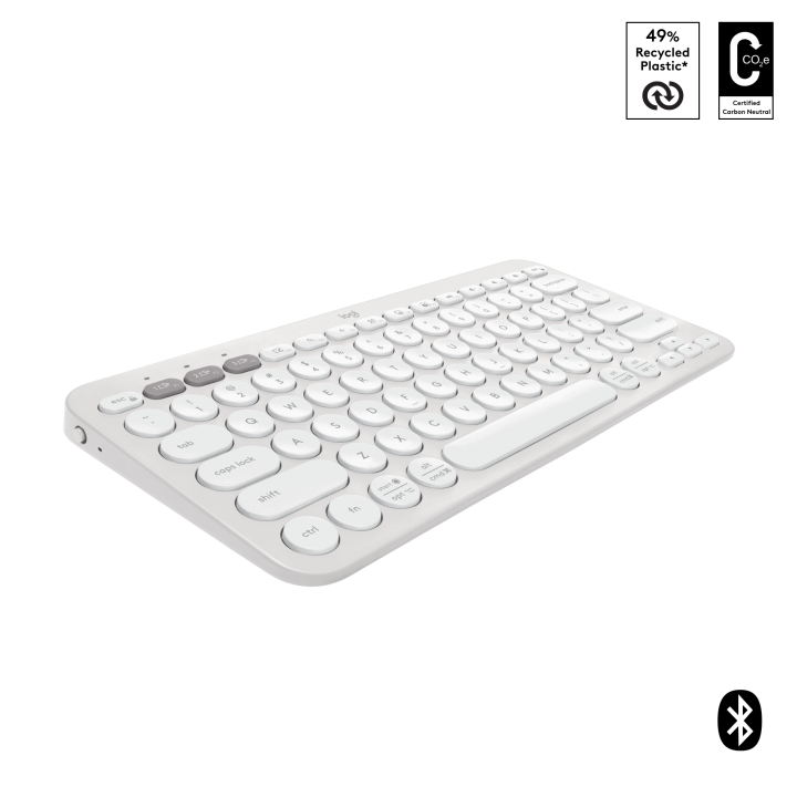 Logitech Pebble Keys 2 K380s, Multi-Device Bluetooth Wireless Keyboard with Customisable Shortcuts, Slim and Portable, Easy-Switch for Windows, macOS, iPadOS, Android, Chrome OS