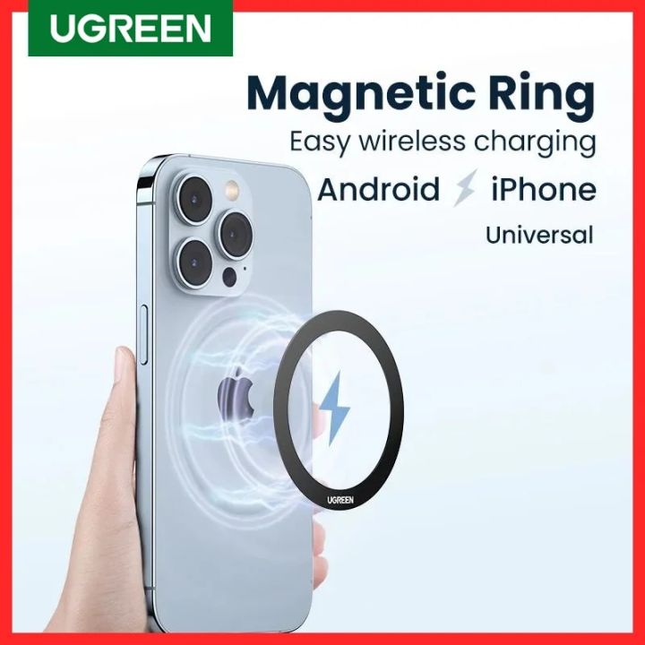 UGREEN Magnetic Metal Ring for Magsafe iPhone 15 14 13 Pro Android Phones  Plate Sticker Rings For Magsafe Wireless Charger Stand