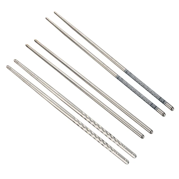 3%20Pairs%20Stainless%20Steel%20Reusable%20Flower%20Printed%20Non-slip%20Chopsticks%20Tableware%20-%20Image%202