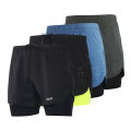 Men Sports Shorts 2 In 1 Double Deck Jogger Marathon Shortsutdoor Workout Shorts Thin-Women blue.