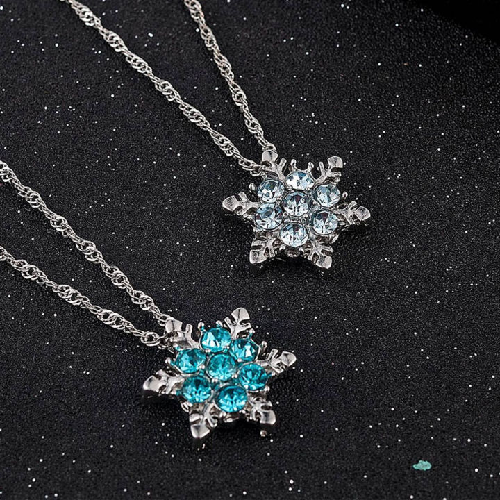 Crystal Snowflake Zircon Flower Necklaces & Pendants Jewelry Gift For Women Girls - Necklace For Girls - Necklace For Girls - Necklace For Girls - Necklace S
