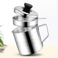 Stainless Steel Grease Strainer Container Oil Storage Pot Can Filter Dust Lid Dounp.