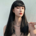 Lisa Wig Women's Long Hair Comic Bangs Collarbone Length Haircut Korean Style Hairstyle Full-Head Wig. 