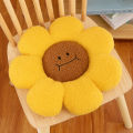 Smiling Face White Daisy Flower Cushion Plush Sunflower Chair Cushion.