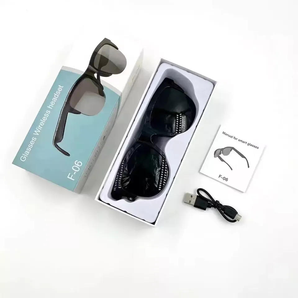 F06 smart glasses earphone stereo headset dual speaker touch