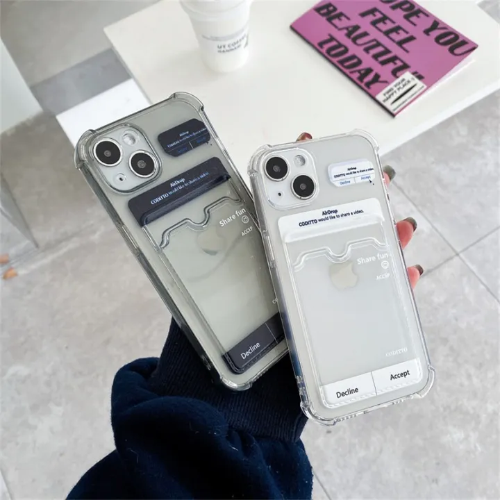 Cute%20Funny%20Airdrop%20Card%20Holder%20Transparent%20Phone%20Case%20For%20iPhone%2013%2012%2011%20Pro%20XS%20Max%20X%20XR%20SE%207%208%20Plus%20Clear%20TPU%20Soft%20Back%20Cover%20-%20Image%204