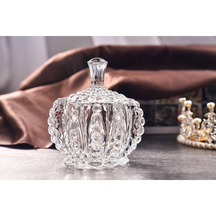 Round Shape Glass Candy Canisters / Valentine'S Gift Clear Chocolate Glass Jar