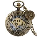 12 Constellation Zodiac Sign Quartz Pocket Watch Taurus Aquarius Pisces Aries Gemini Cancer Leo Virgo Clock Gifts with Accessory. 
