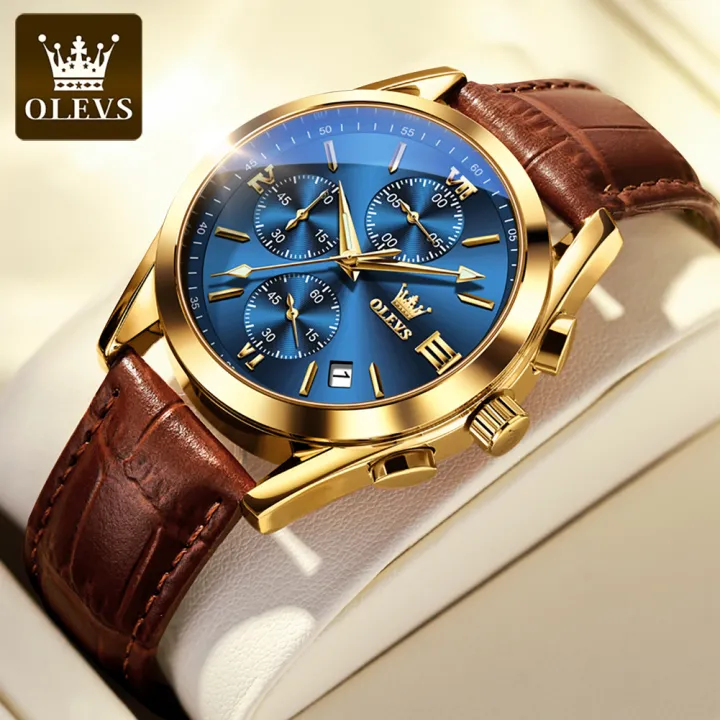 Olevs%202872%20Brown%20PU%20Leather%20Chronograph%20Wrist%20Watch%20For%20Men%20-%20Image%205