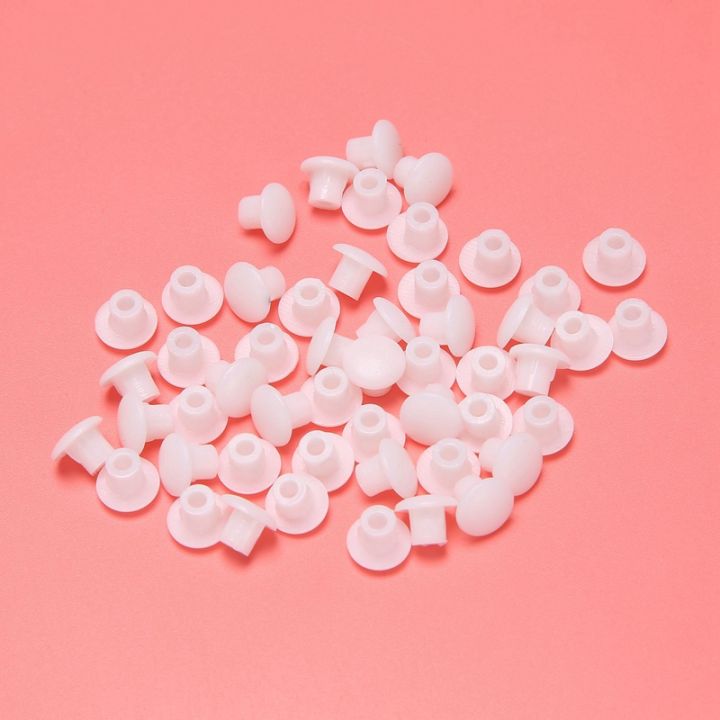 Plastic%20Round%20Shaped%20Cover%20Screw%20Cap%20Lid%20White%20100Pcs%20for%205mm%20Dia%20Hole%20-%20Image%203