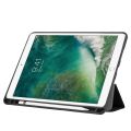 For Apple iPad Air 3 (2019) 10.5 inches (3rd generation) Luxury Premium Silk Texture Horizontal Flip Leather Cover with 3-folding Holder Smart Case with Apple Pencil Holder-(Black) For A2153, A2123,A2154 ,A2152. 