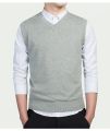 Spring Autumn Winter Solid Color Sweater Men's V-neck Bottoming Knitting Knitted Sweater Sleeveless Pullover Vest Sweater Men. 