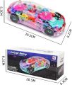 Transparent Concept Racing Car Toy with Light & Sound, Gear Simulation Mechanical Transparent Car with 360 Degree Rotating 3D Concept Car Toy for Kids. 