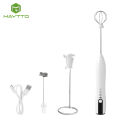 MAYTTO Milk Bubbler Wireless Electric Milk Frother 2 IN 1 Household Hand-Held Electric Egg Beater Blender USB Rechargeable Foam Maker Kitchen Portable Mixer With Beating Head + Mixing Head For Coffee Cream Milkshake. 