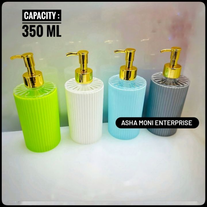 Hand Wash Liquid Plastic Jar (1 Piece)- Bathroom Soap Dispenser Hand-Wash Refile Bottle White Plastic Body