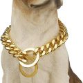 【Toy life hall】Dog Collar Welded Gold Heavy Choke Cuban Chain For Large Dogs. 