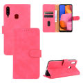 lthmy for Samsung Galaxy A20S Case Solid Color Leather Flip Cover Wallet Card Slots Casing Anti Falling Protect Cellphone Shell with Holder.