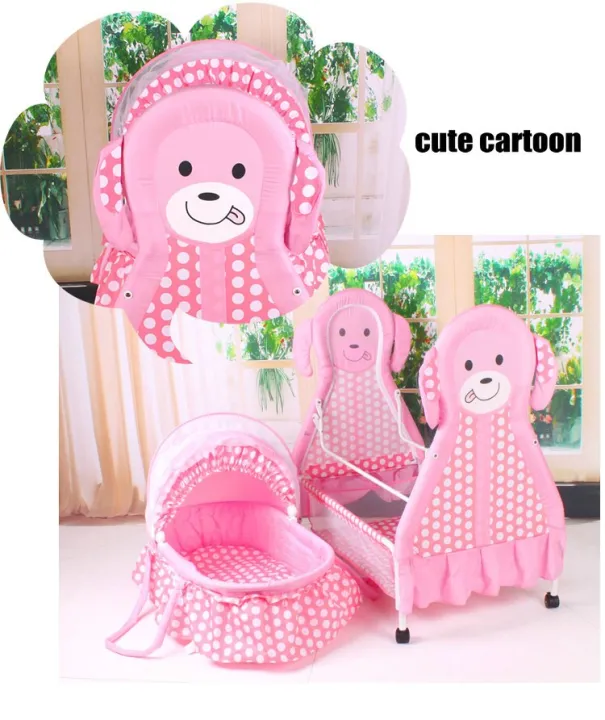 New%20born%20swing%20cradle%20baby%20bassinet%20with%20mosquito%20net%20canopy%20and%20wheels%20Bassinet%20%20(Pink)%20-%20Image%205