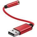 USB to 3.5mm Headphone Jack Audio Adapter,External Stereo Sound Card for PC, Laptop, for PS4,for Mac Etc (0.6 Feet).