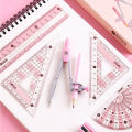 8pcs Plastic Geometry Stationery Set Maths Drawing Compasses Ruler Set Students Draw Measuring Tools School Office Stationery MuXiaRe.