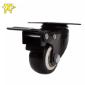 1 Set (4 Pis) 2 Inch Heavy Duty Caster Wheels Polyurethane PU Rubber Swivel Casters With Top Plate & Strong Bearing Quite Mute Non Marking Locking System Casters Black Wheel. 