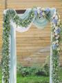 Happy night 1pc Artificial Eucalyptus Leaves Greenery Garland Faux Plant Spring Vines with White Flowers Berries for Wedding Home Party Deco. 