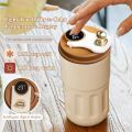 Temperature display coffee/juice hot and cold 450ml stainless steel thermos with strap 450ml. 
