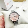 Curren 9065 Silver Pink Quartz Watch Luxury Brand Stainless Steel Strap for Women. 