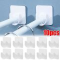 10/2PCS Strong Curtain Rod Bracket Holders Wall Adhesive Hooks Closet Clothes Rails Fixed Clip Bathroom Shower Rod Hanging Rack.