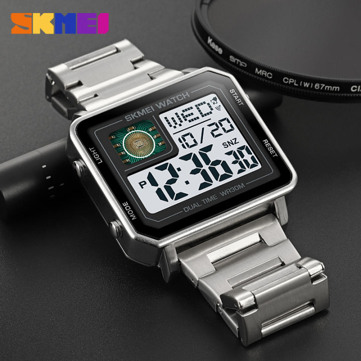 SKMEI 2033 Stainless Steel Digital Watch Waterproof LED
