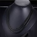 USENSET Cuban Link Chain Black Color Stainless Steel Necklace Tone Punk Charm Jewelry 3MM 5MM 7MM. 