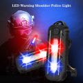 USB Rechargeable LED Red And Blue Shoulder Police Light Dounp. 