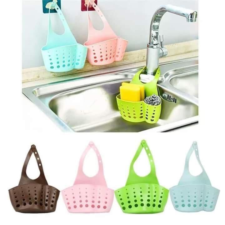 Kitchen Sink Drain Basket Dish Cloth Sponge Storage Rack Hanging Basket 1pcs