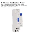 220V 7 Minutes Mechanical Timer 18mm Single Module Din Rail Staircase Timer Time Switch Instruments. 