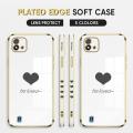 Luxury 6D Plating Case for Realme C11 2021 Phone Cases Lover Heart Side Print Soft Silicone Square Back Cover. 