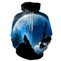Cool Fashion Handsome Space Galaxy Wolf Hoodie Hoodies Men Bright Wolf Wolf Hoddies Spring Autumn Pullovers Sweatshirts. 