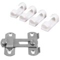 1Set Hasp Latch METAL Hasp Latch Lock Sliding Door Lock for Window Cabinet Fitting & 20Pcs Wire Fixing Clamp Clip White. 