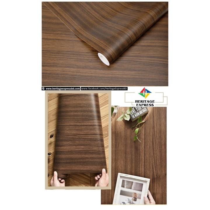 Fantasnight Wood Vinyl Wrap Sticky Back Plastic Roll Dark Brown Self