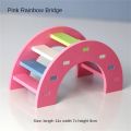 Pet Hamster Toys Wooden Rainbow Bridge Seesaw Swing Toys Small Animal Activity Climb Toy DIY Hamster Cage Accessories.