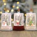 Christmas Candle Light Decorative Candle Water Filled Sequins Snow Scene Flameless Candle LED Pillar. 