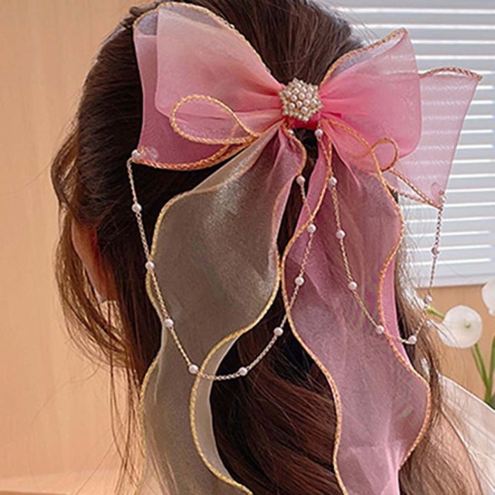 ribbon%20hair%20tie%20hair%20clip%20ribbon%20korean%20style%20Sweet%20Girls%20Kids%20Bow%20Ribbon%20Princess%20Pearl%20Chains%20Blue%20Yellow%20Pink%20Hair%20Accessories%20Bow%20Hair%20Clips%20Korean%20Style%20Kids%20Hairpins%20Ribbon%20Bow%20Hairpins%20-%20Image%205