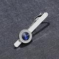 European and American fashion trend men Blue Stone Silver Metal tie clip. 