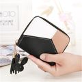 Geometric Patchwork PU Long Purses for Women Zipper Clutch Bag. 