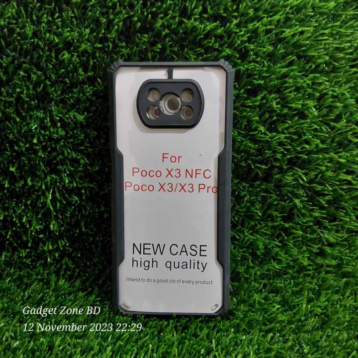 Xiaomi Poco X3 NFC/Xiaomi Poco X3/Xiaomi Poco X3 Pro Transparent Black Shockproof Camera Protective Premium Quality Back Cover