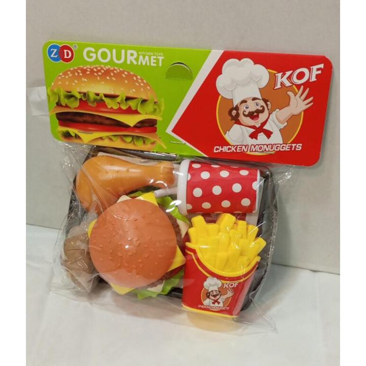 Mini Burger Toy Set Delicious French Fries Cola Model Simulation Food Toy Children Simulation Hamburger Gourmet Educational Toys