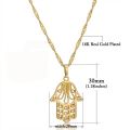 New Fashion Hand Of Fatima Pendants Hamsa Chain Short Long Mens Womens Gold Color Necklace Jewelry Gift. 