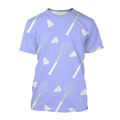 Summer new badminton 3D printing mens T-shirt outdoor sports Street short-sleeved fashion o-neck oversized quick-drying top 6XL.