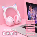 New Bluetooth Headset ST89M Gradient Color LED Luminous Cat Ear Wireless Bluetooth Earphone Headset. 